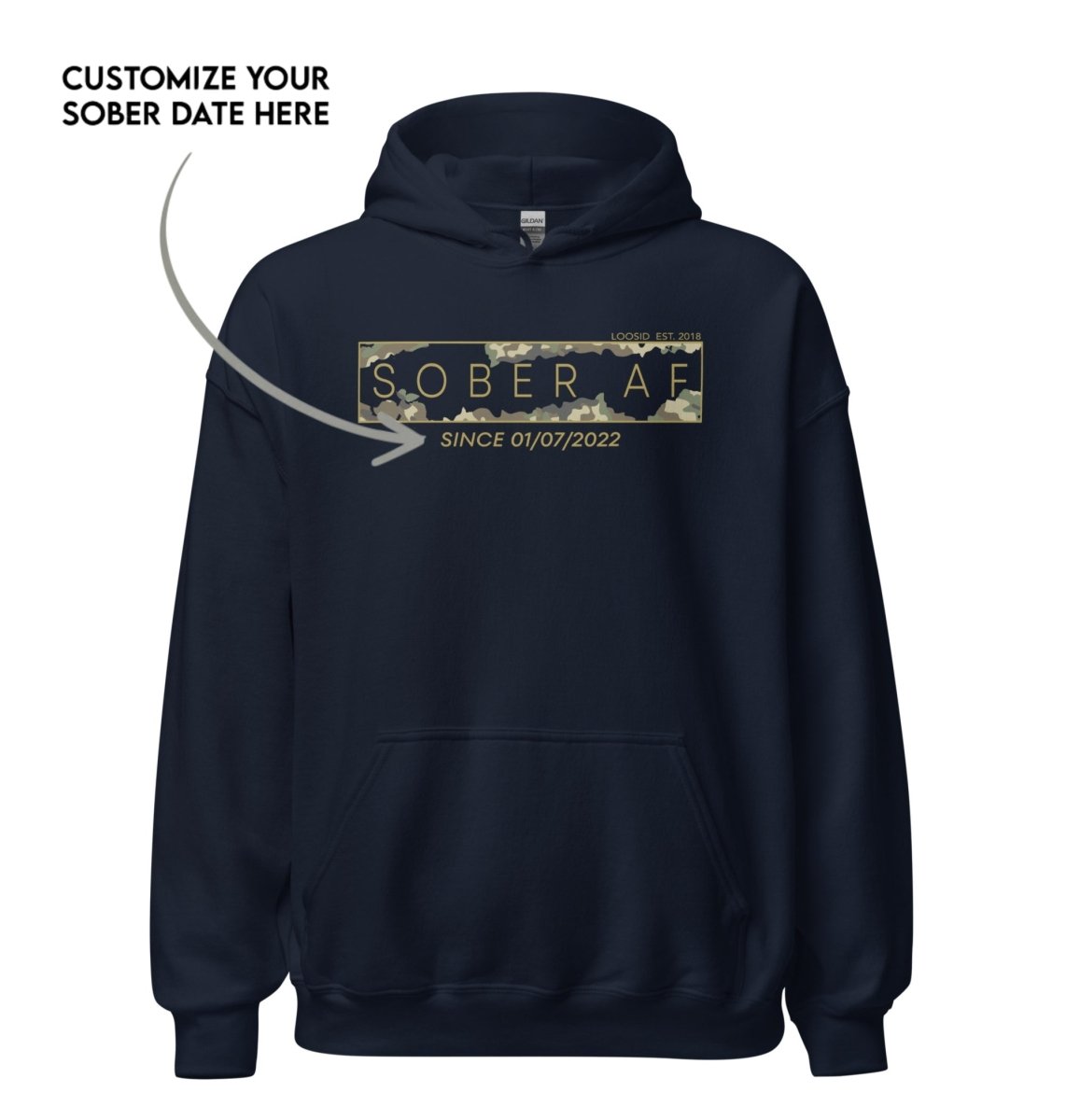 Recovery Hoodie | Unisex Sober AF Camo