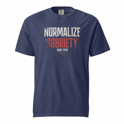 Sober T Shirt | Men's Washed Normalize Sobriety Garment-Dyed Tee