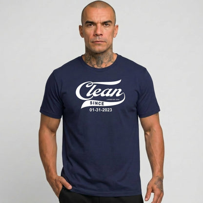 Clean Since Tee with Personalized Sobriety Date | Sober T Shirt