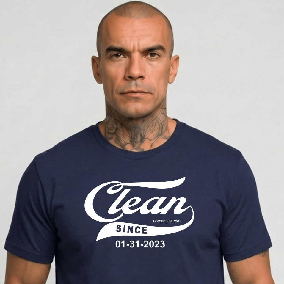 Clean Since Tee with Personalized Sobriety Date | Sober T Shirt