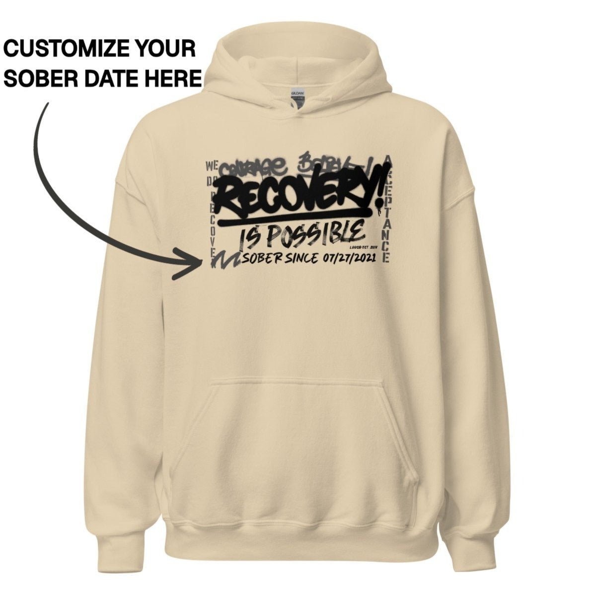 Recovery Hoodie | Women's Personalized Recovery Is Possible Hoodie