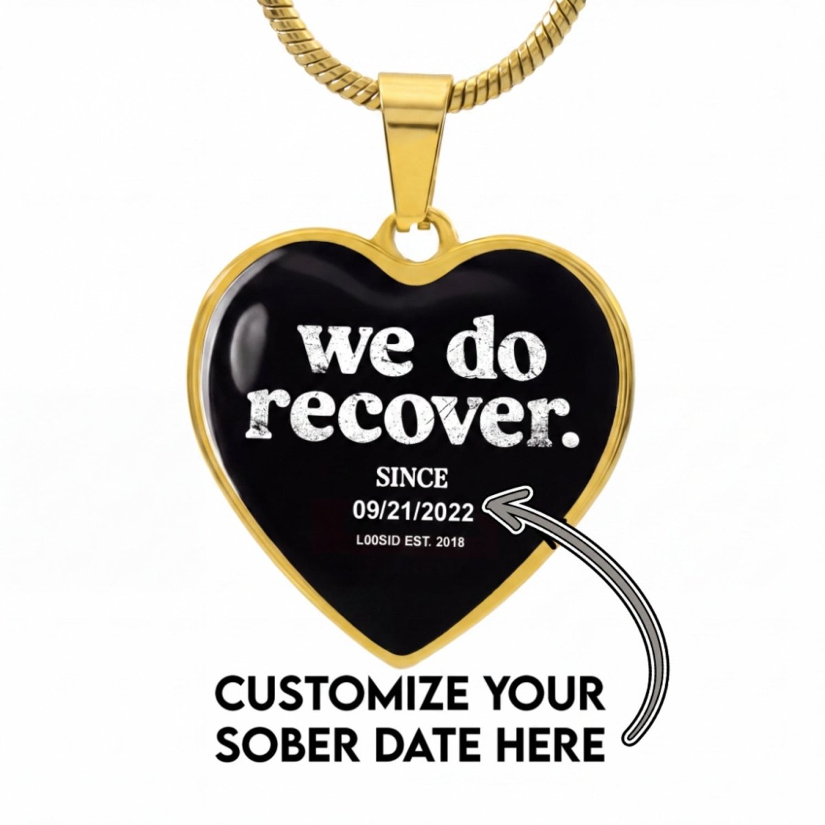 Sobriety Gift | We Do Recover Heart Sober Jewelry