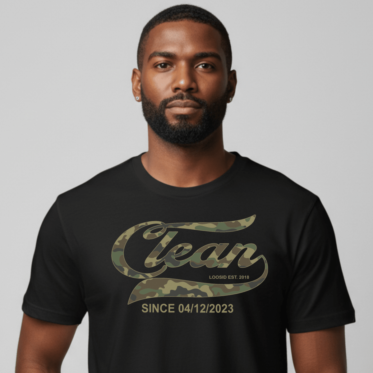 Recovery Date Men's Sobriety Sober T Shirt graphic detail (view 4)