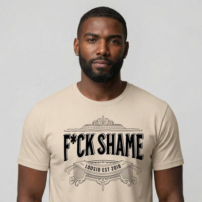 F*ck Shame Sober T Shirt fit detail (view 9)