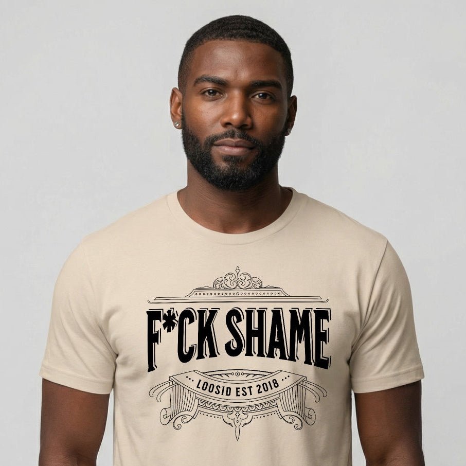 F*ck Shame Sober T Shirt fit detail (view 9)