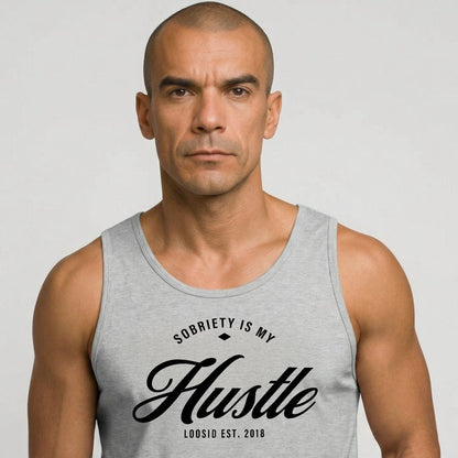 Sobriety is My Hustle Sober Tank Top lifestyle view (view 15)