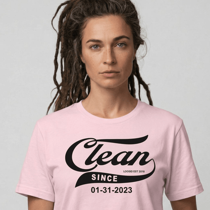 Clean Since Sober T Shirt graphic detail (view 14)