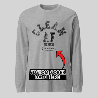 Clean AF Long Sleeve Sober T Shirt packaging detail (view 28)
