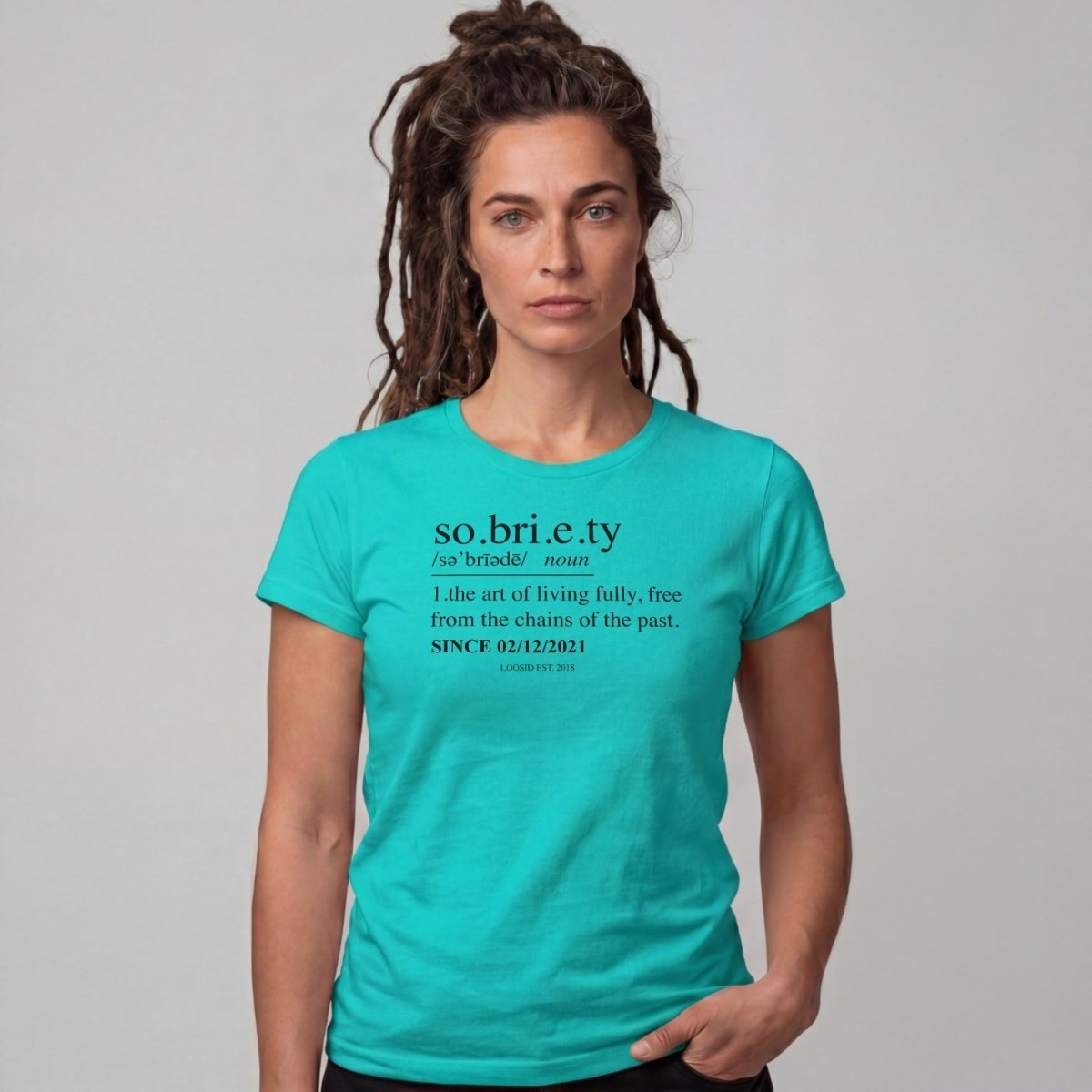 Sober T Shirt | Women's Sobriety Definition Tee with Custom Sober Date