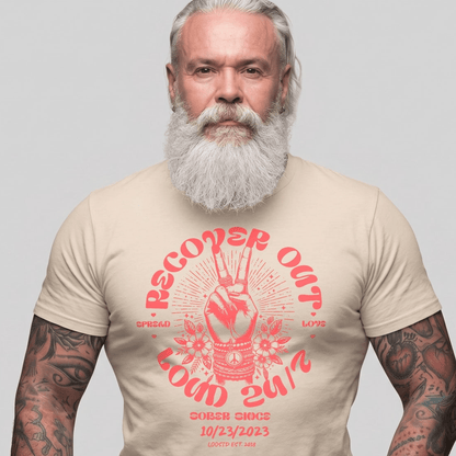 Recover Out Loud Sober T Shirt product photo (view 10)