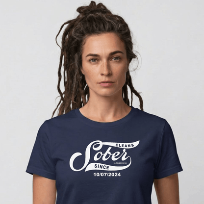 Sober T Shirt | Women's Sober Since Top with Personalized Date