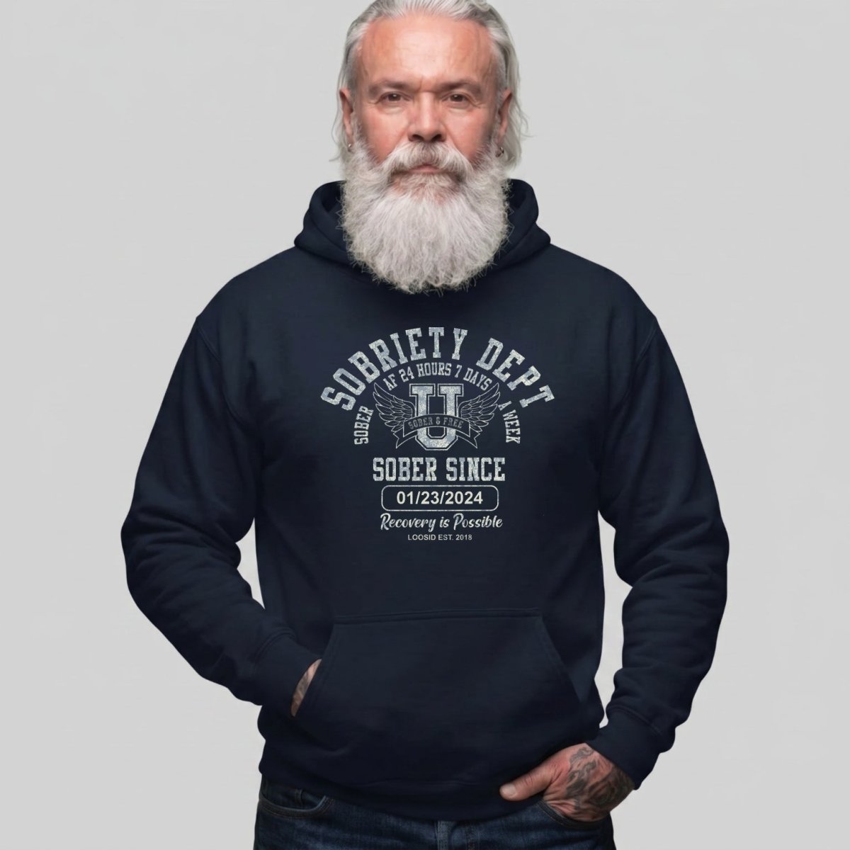 Recovery Hoodie | Men's Sobriety Dept 24/7 Hoodie