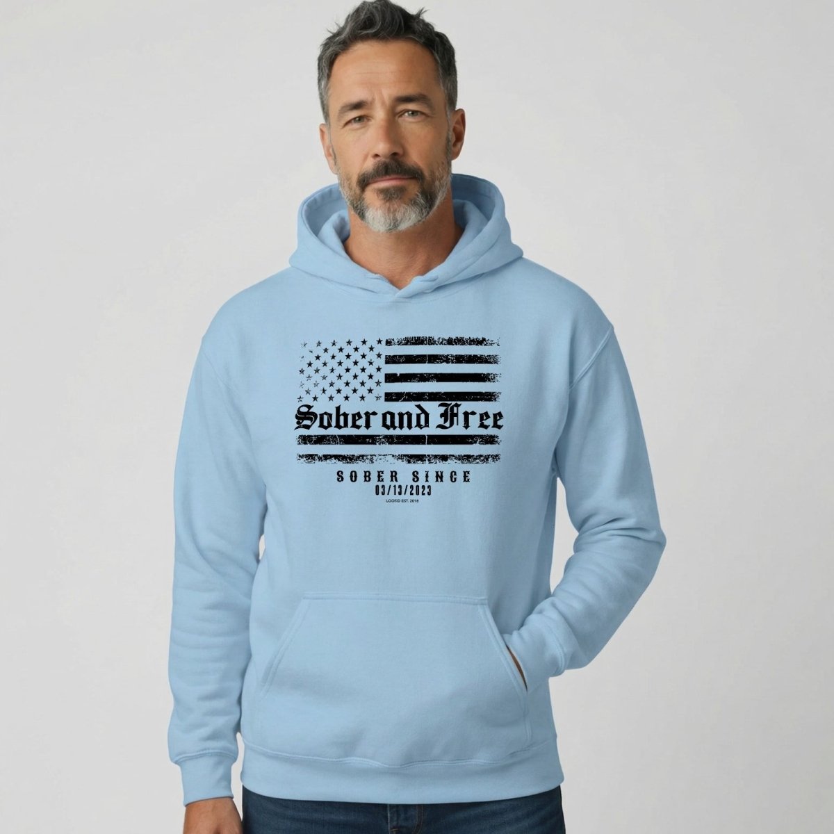 Recovery Hoodie | Sober and Free Custom Sobriety Date Hoodie