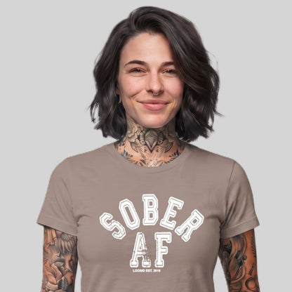 Sober T Shirt | Women's Sober AF Collegiate