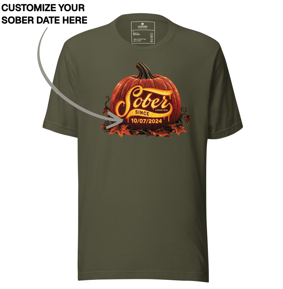 Sober T Shirt | Men's Sober Since Pumpkin