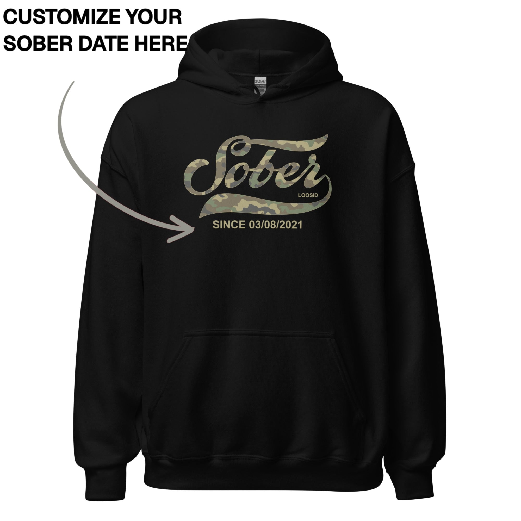Recovery Hoodie | Men's Sober Since Camo