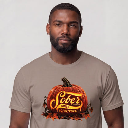 Sober T Shirt | Men's Sober Since Pumpkin