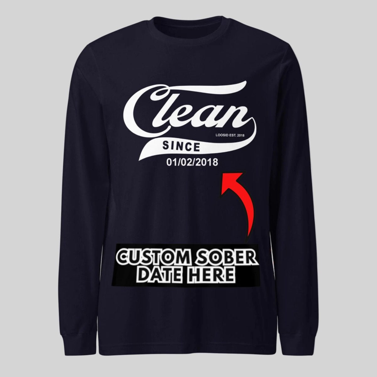 Clean Since Long Sleeve Sober T Shirt fit detail (view 19)