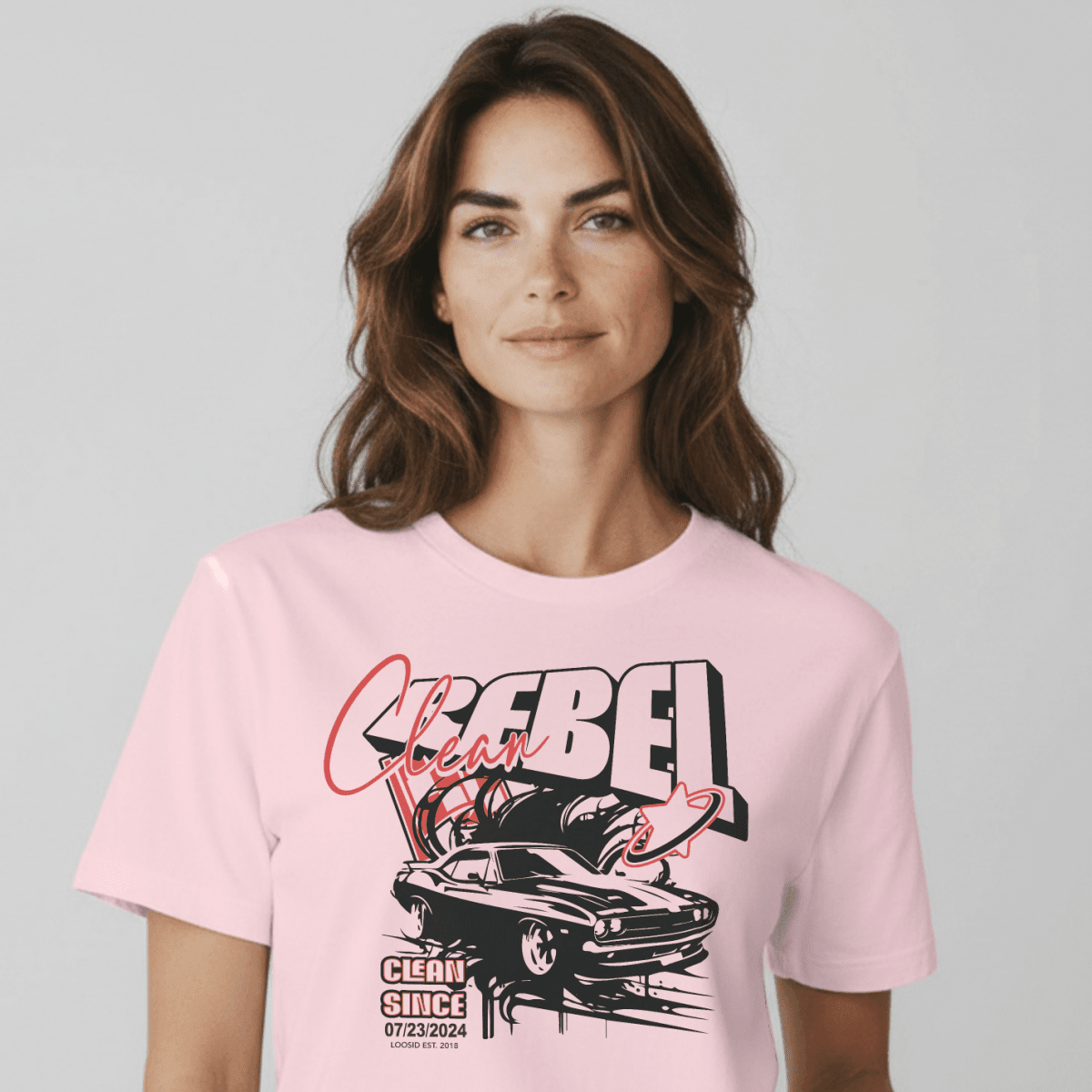 Clean Rebel T-shirt with Custom Recovery Date
