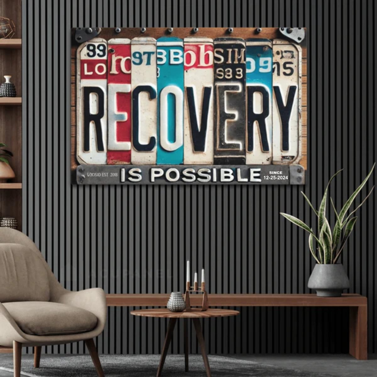 Recovery Is Possible License Plate Sobriety Art graphic detail (view 4)