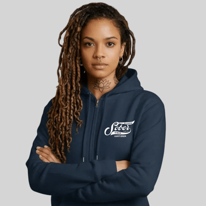 Sober Since Recovery Hoodie close-up view (view 12)