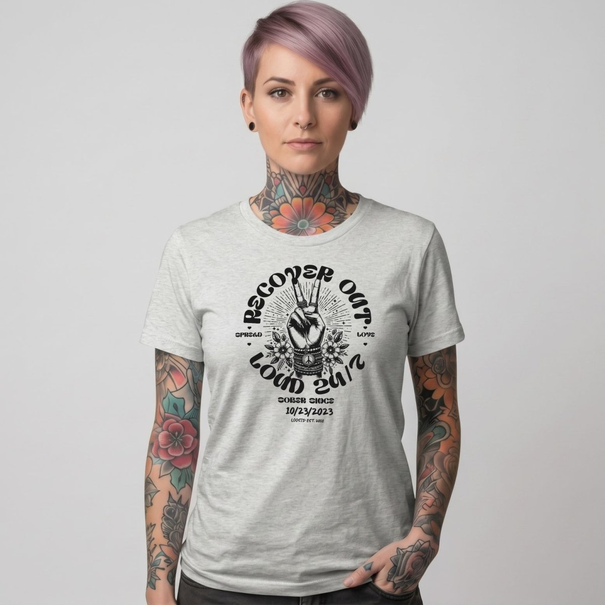 Recover Out Loud Women's Personalized Sober T Shirt