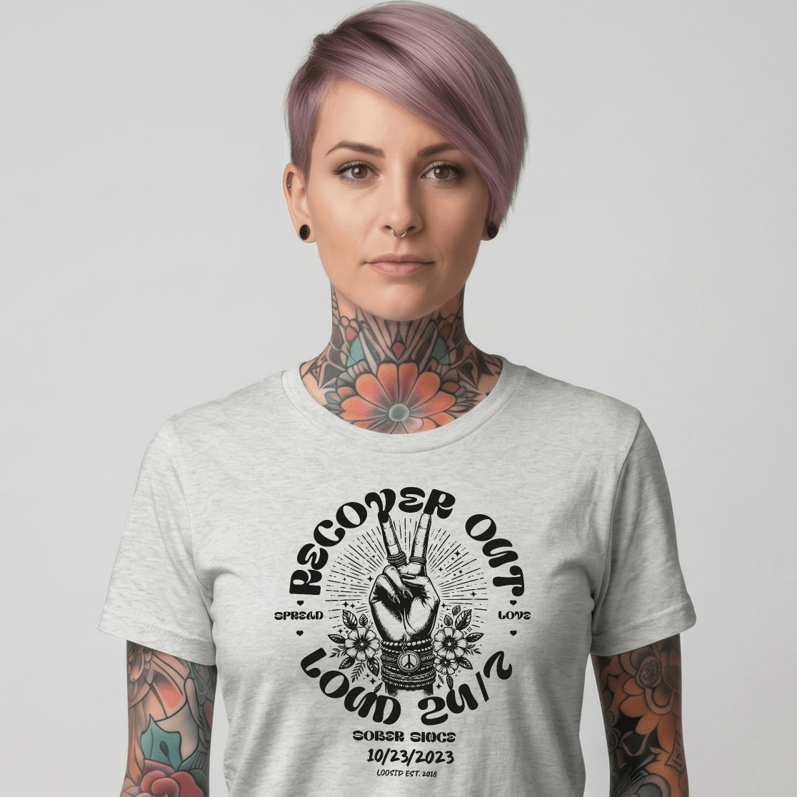 Recover Out Loud Women's Personalized Sober T Shirt