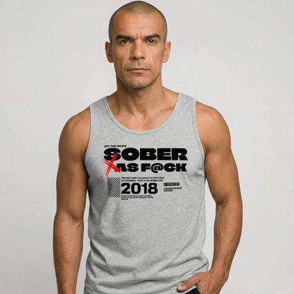 Sober as F*ck Sober Tank Top side view (view 16)