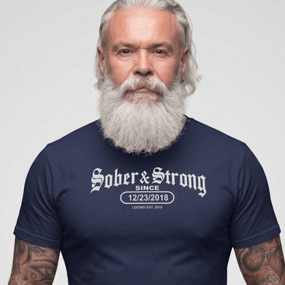 Sober T Shirt | Men's Old School Sober & Strong Tee