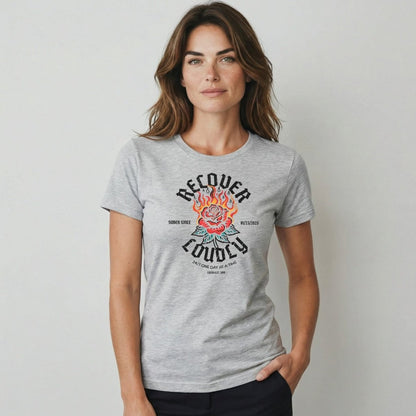 Recover Loudly Sober T Shirt with Custom Sobriety Date
