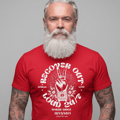 Recover Out Loud Sober T Shirt close-up view (view 22)