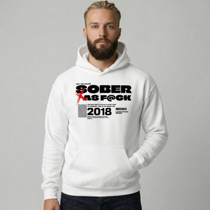 Sober As F*ck Recovery Hoodie side view (view 16)