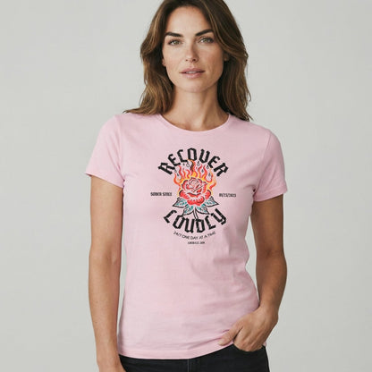 Recover Loudly Sober T Shirt with Custom Sobriety Date