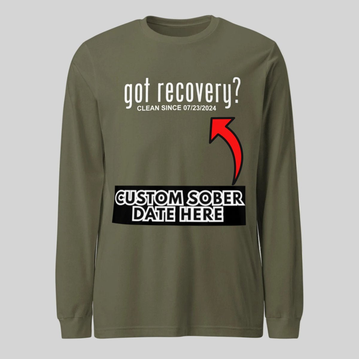 Long Sleeve Clean Sober T Shirt graphic detail (view 24)