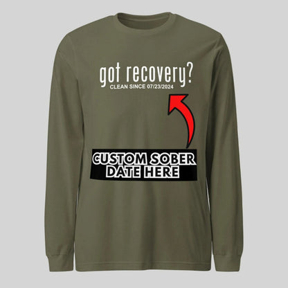 Long Sleeve Clean Sober T Shirt graphic detail (view 24)