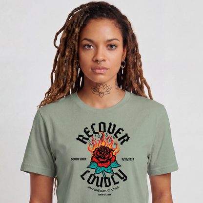 Sober T Shirt | Women's Recover Loudly Tee