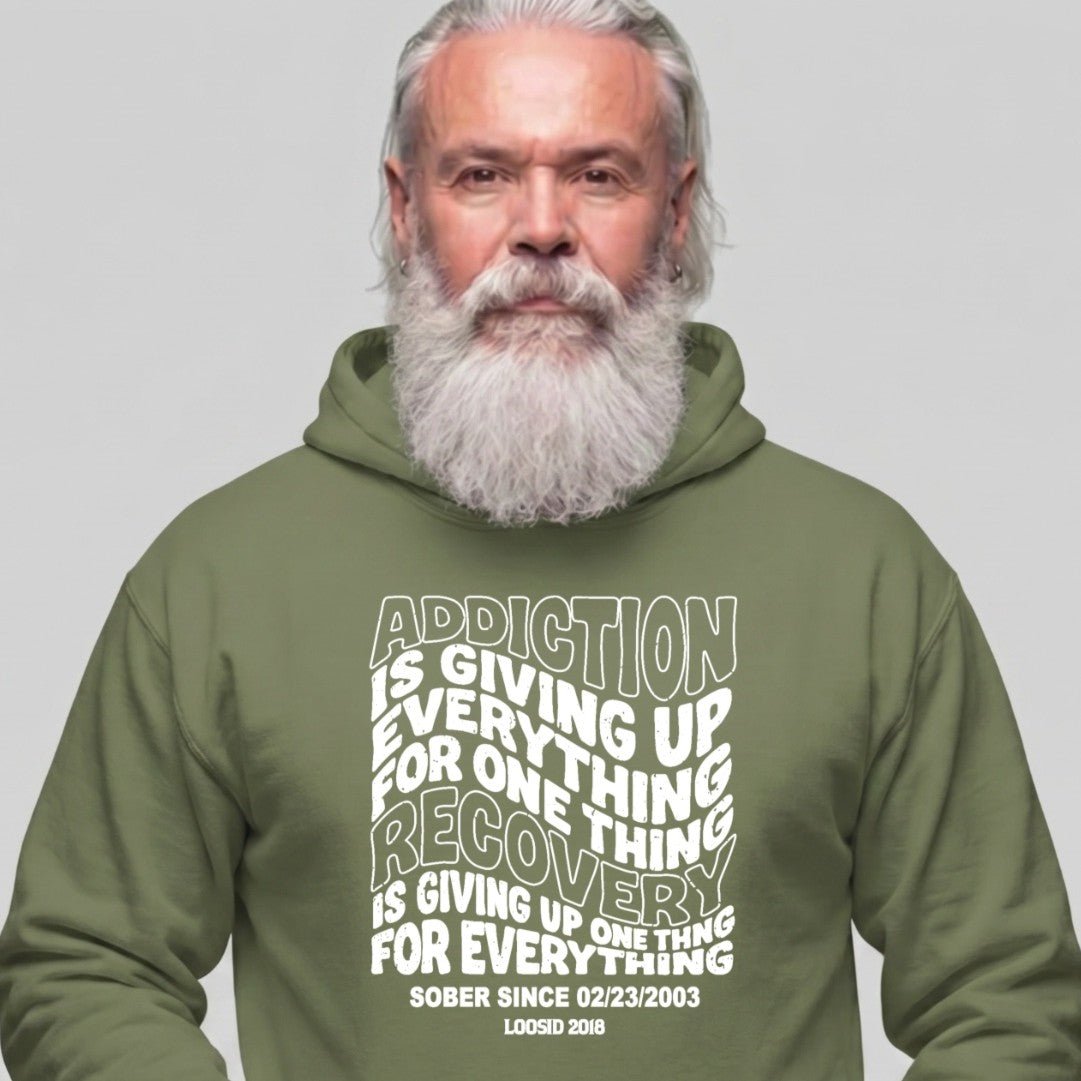 Recovery Hoodie | Men's Addiction is Giving up