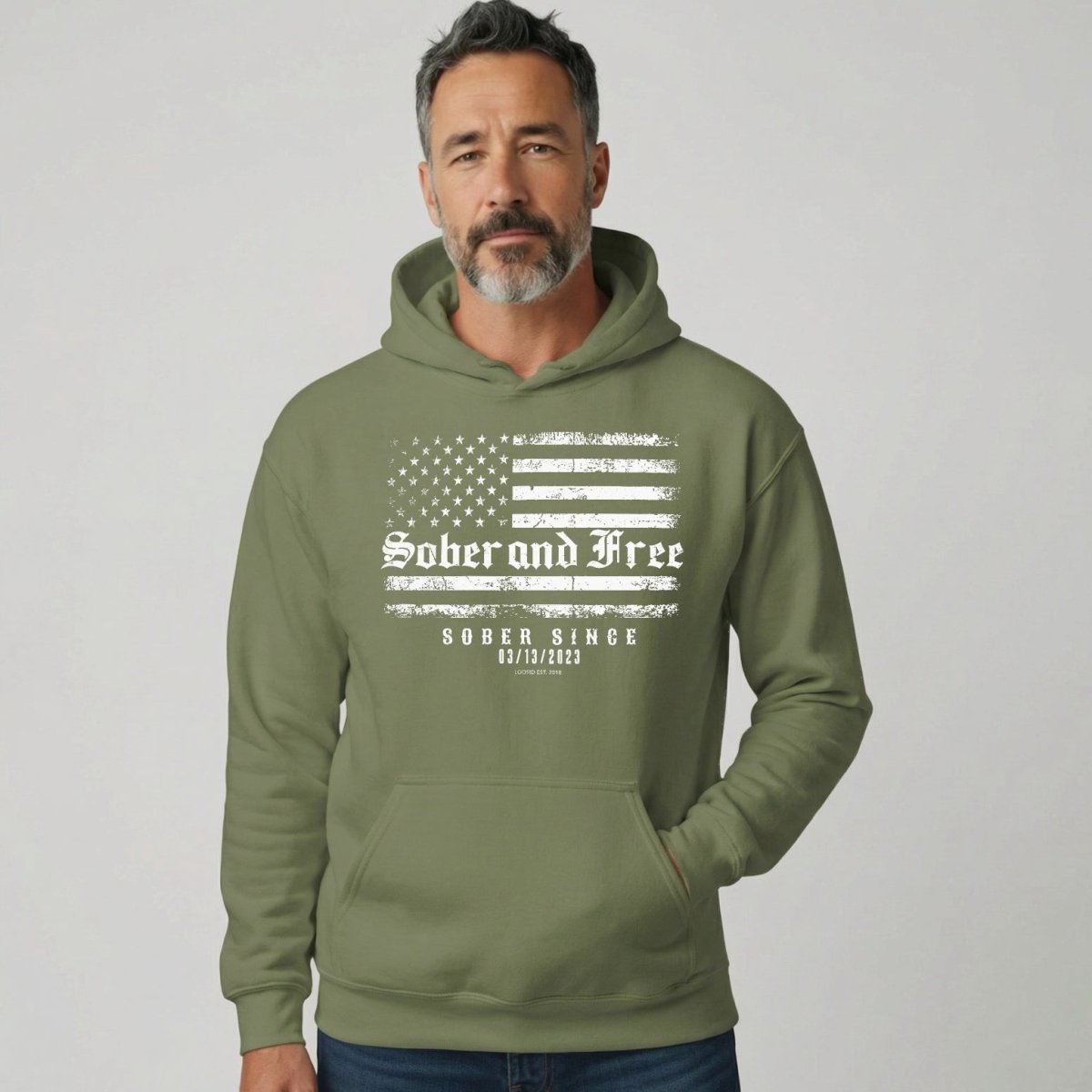 Recovery Hoodie | Sober and Free Custom Sobriety Date Hoodie