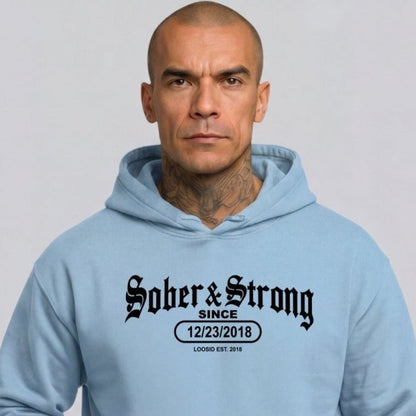 Recovery Hoodie | Men's Old School Sober & Strong