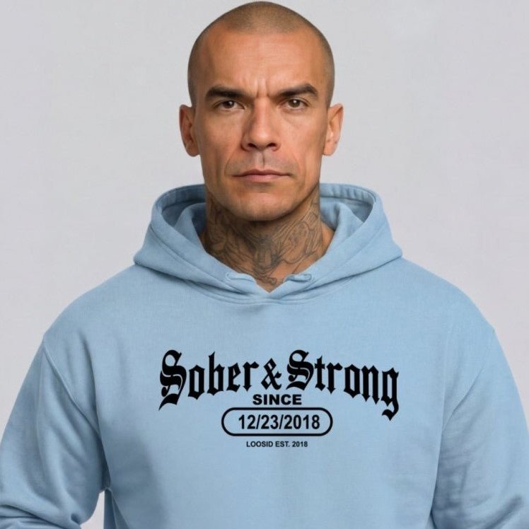 Recovery Hoodie | Men's Old School Sober & Strong