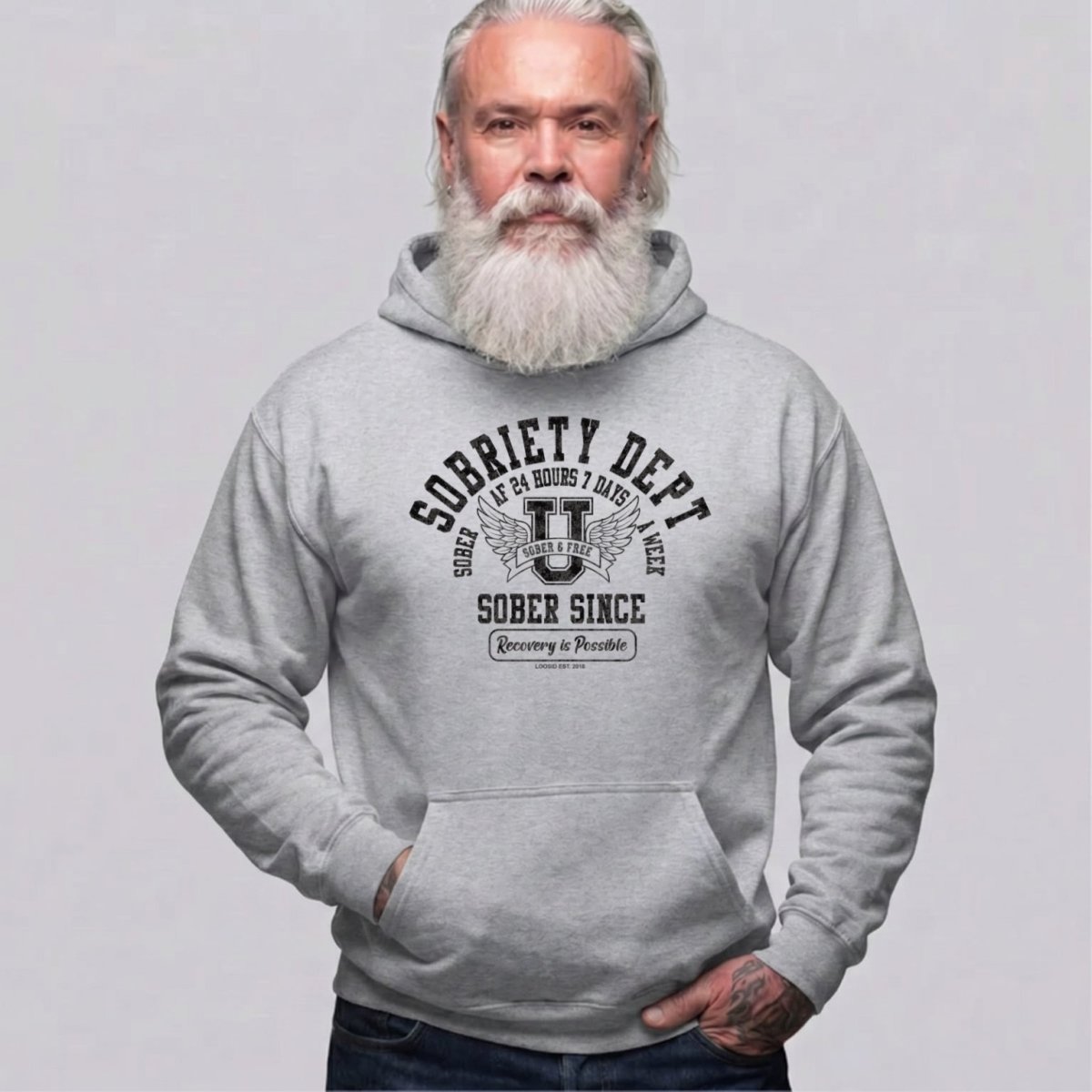 Recovery Hoodie | Men's Sobriety Dept 24/7