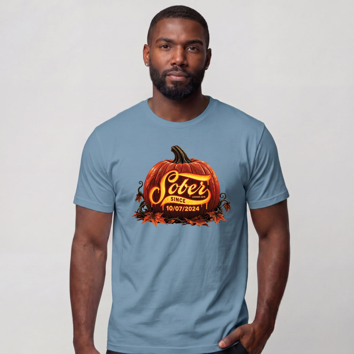 Sober T Shirt | Men's Sober Since Pumpkin