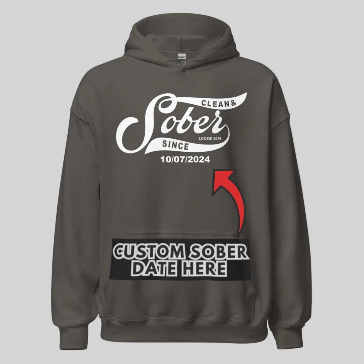 Recovery Hoodie | Women's Sober Since Hoodie with Custom Sober Date