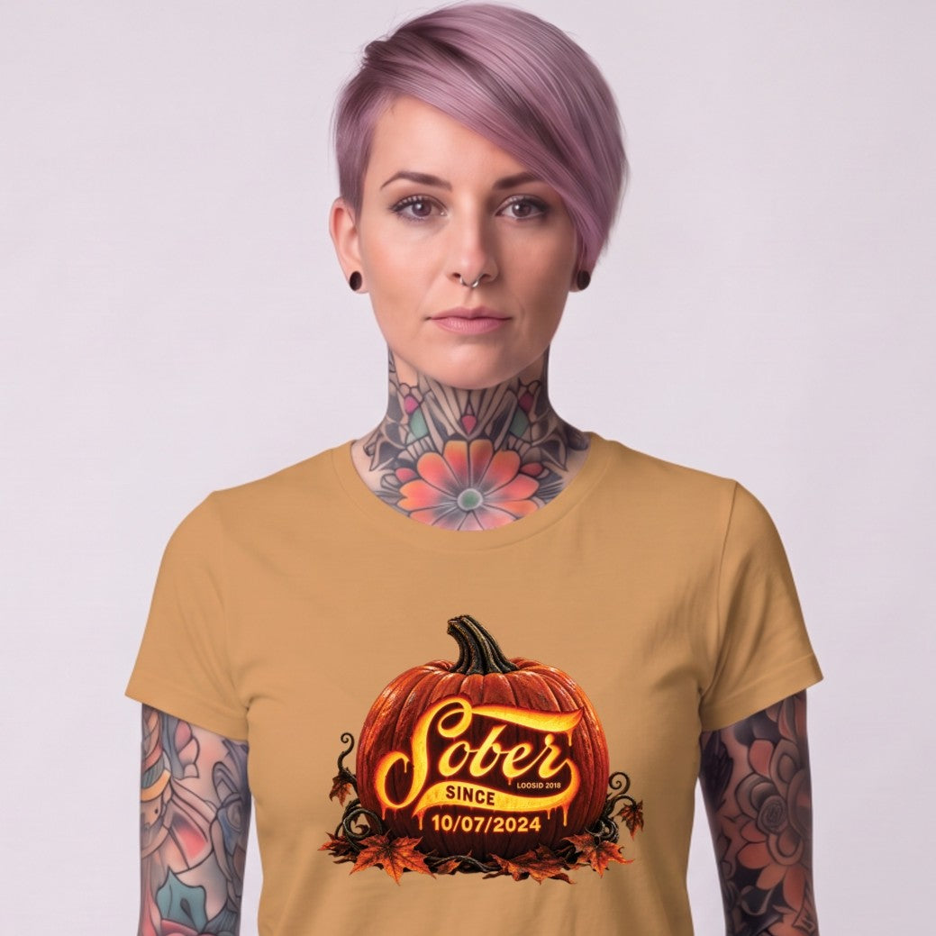Sober T Shirt | Women's Sober Since Pumpkin