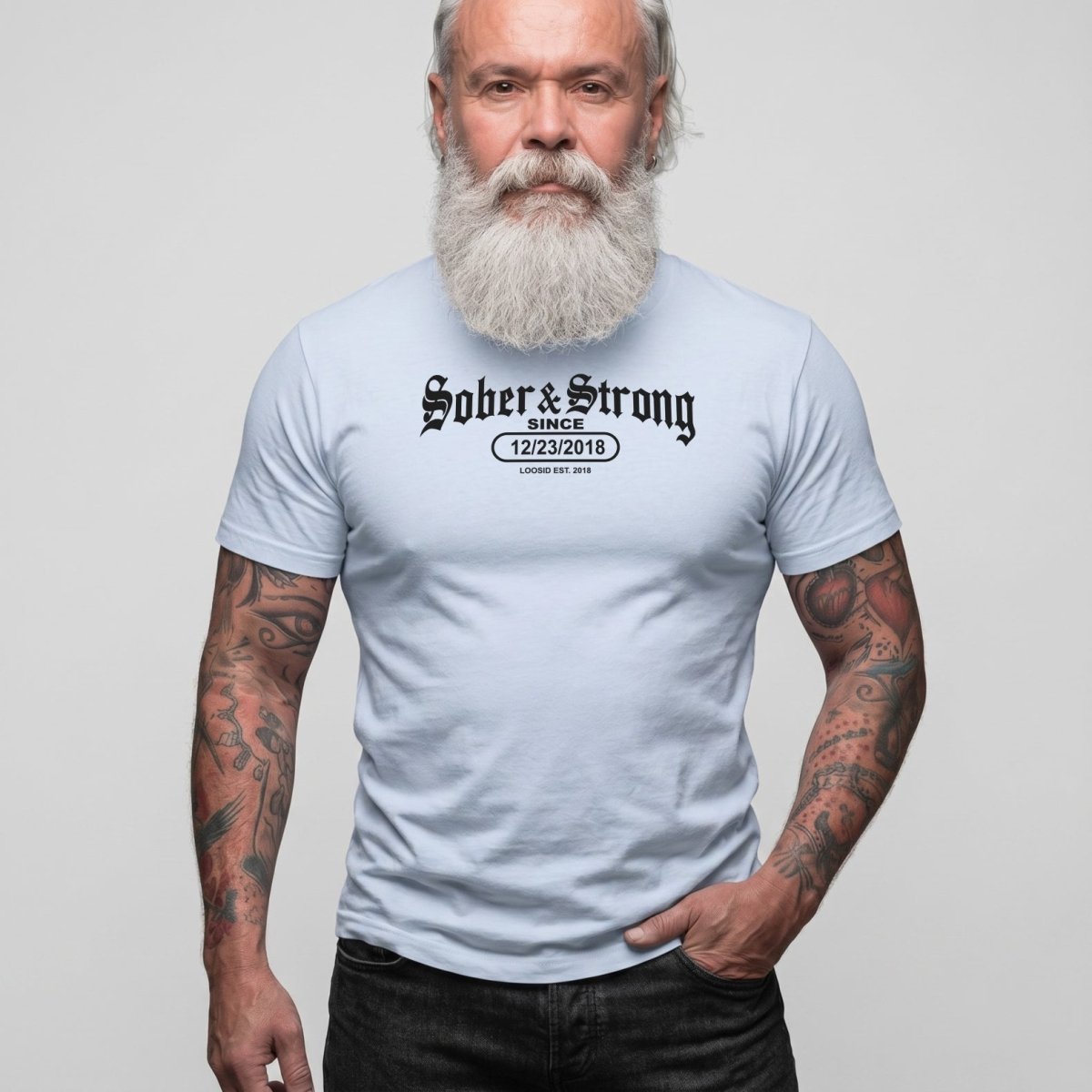 Sober T Shirt | Men's Old School Sober & Strong Tee