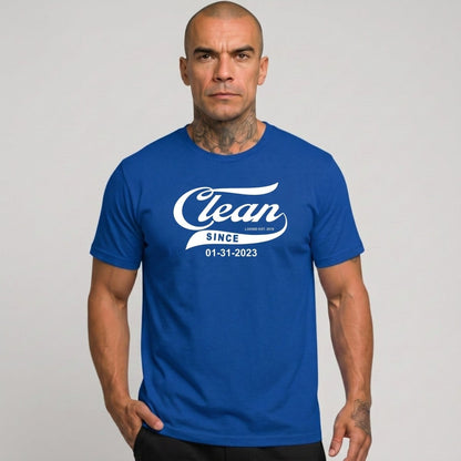 Clean Since Tee with Personalized Sobriety Date | Sober T Shirt
