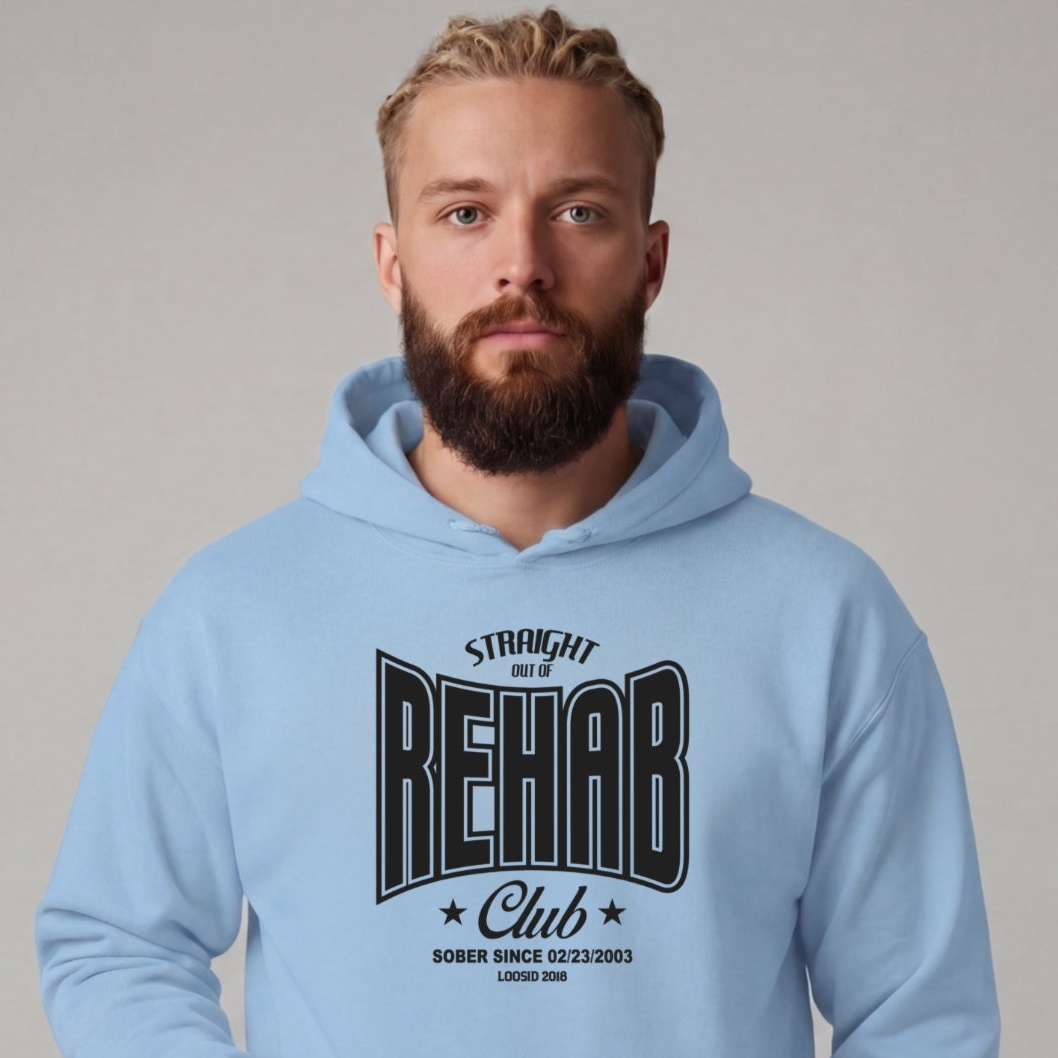 Recovery Hoodie | Men's Rehab Hoodie with Personalized Date