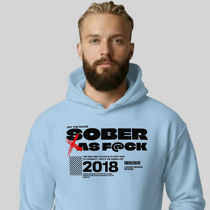 Sober As F*ck Recovery Hoodie fit detail (view 9)