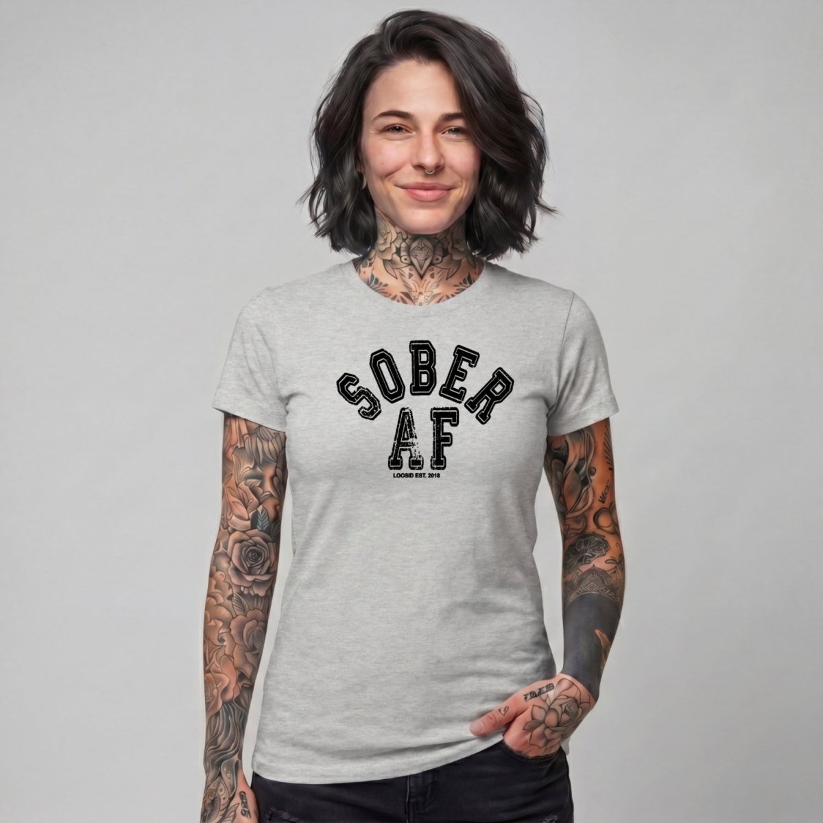 Sober T Shirt | Women's Sober AF Collegiate