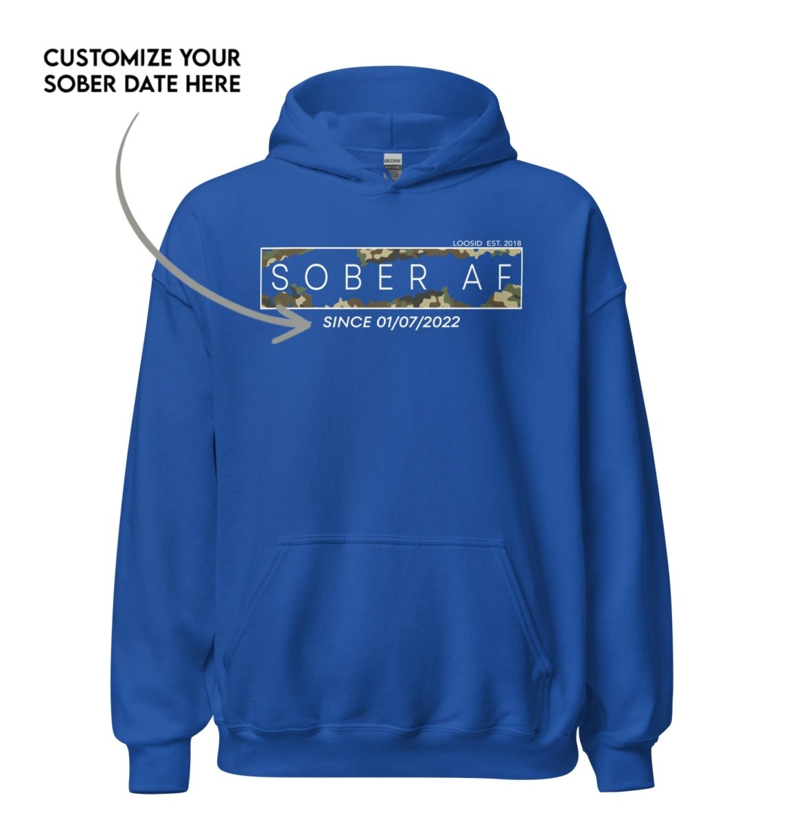 Recovery Hoodie | Men's Sober AF Camo Hoodie